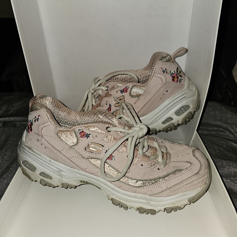 Skechers Pink Floral Sneakers